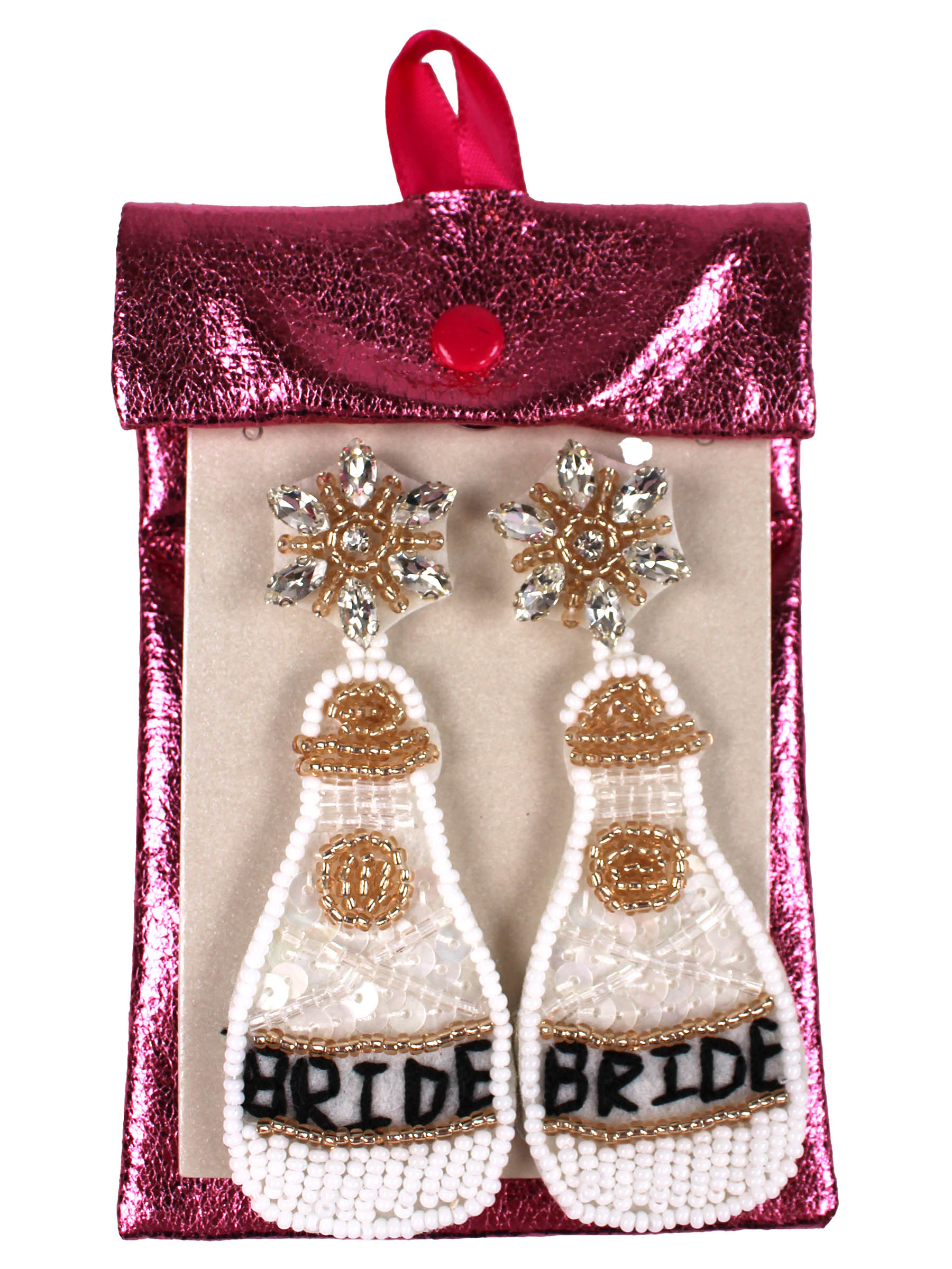 Beaded Earrings Champagne Bottle – RSVP Gifts and More