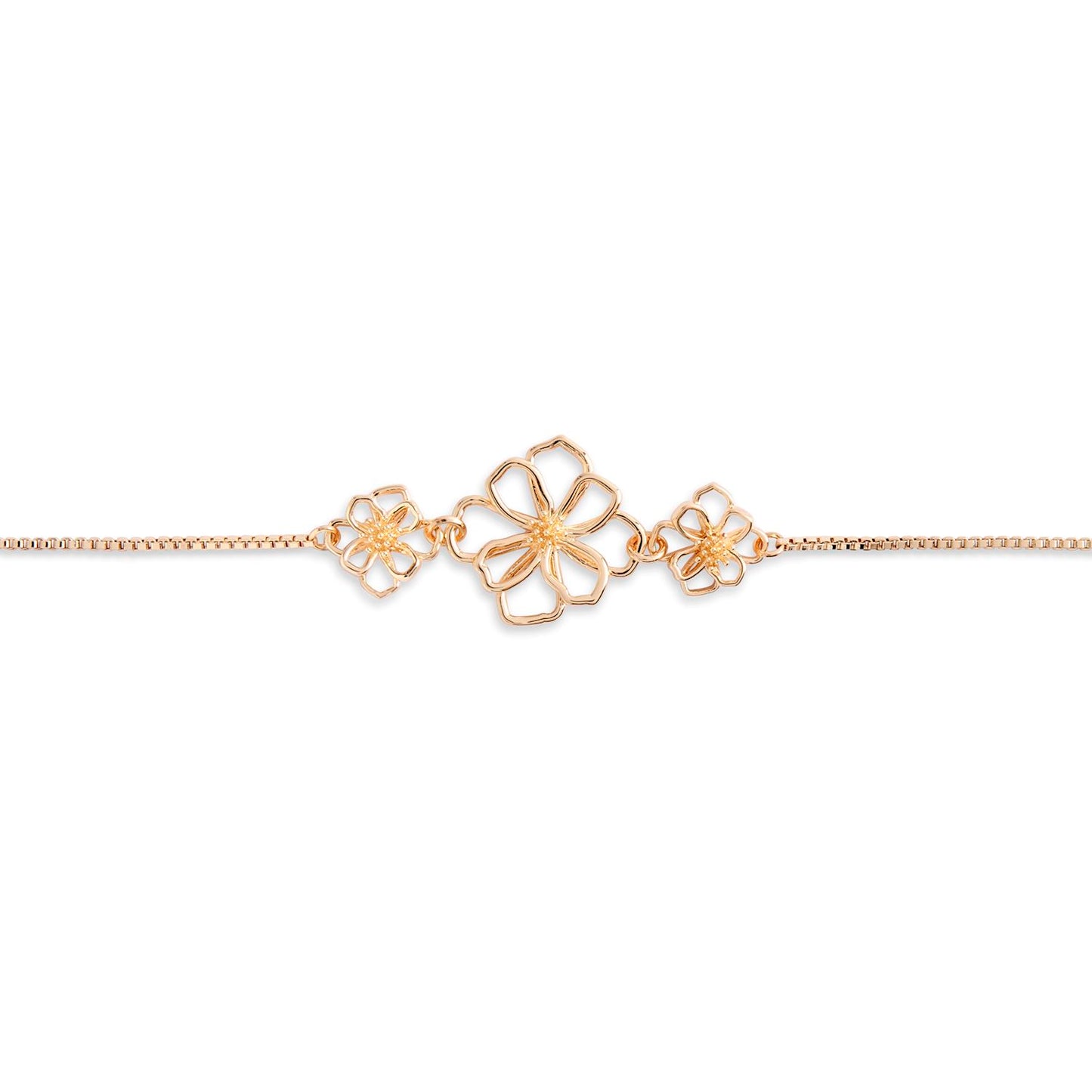 Gold Flower Open Wire Bracelet