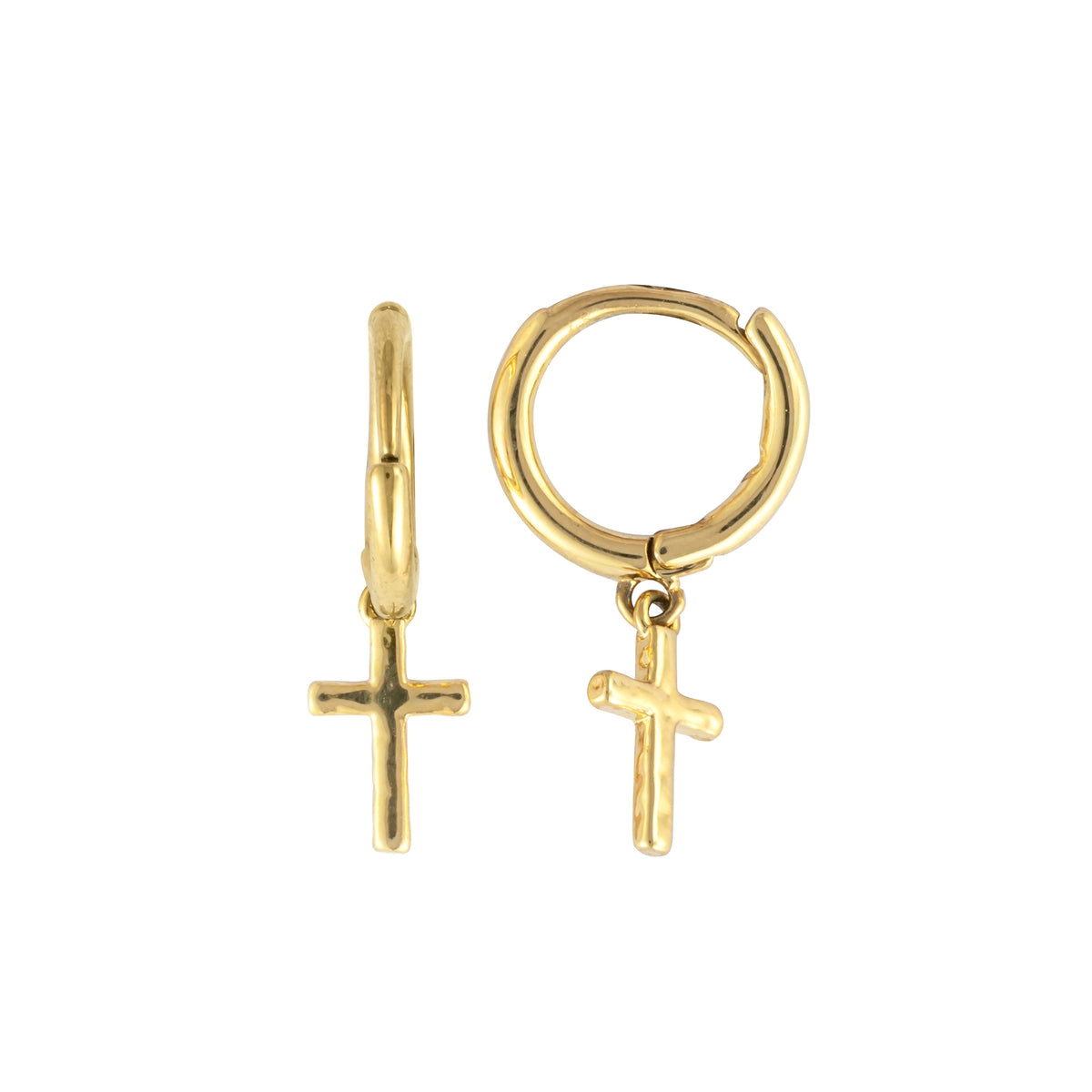 Cross Huggie Earrings