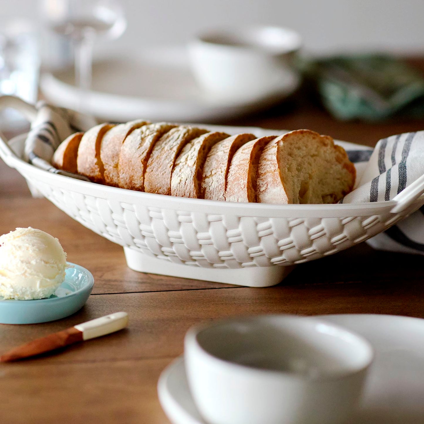 Melamine White Bread Basket