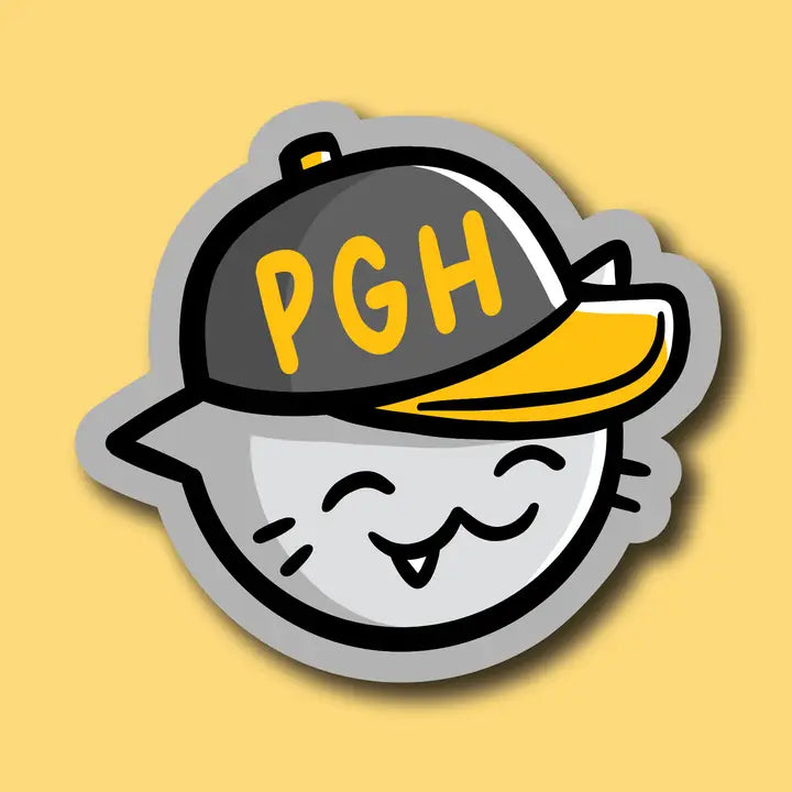 Pittsburgh Baseball Cat Vinyl Sticker