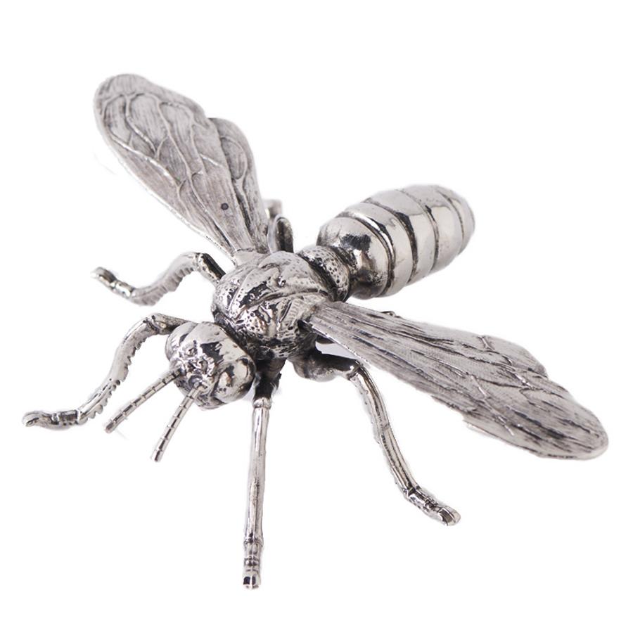 Silver Metal Bee Sitter
