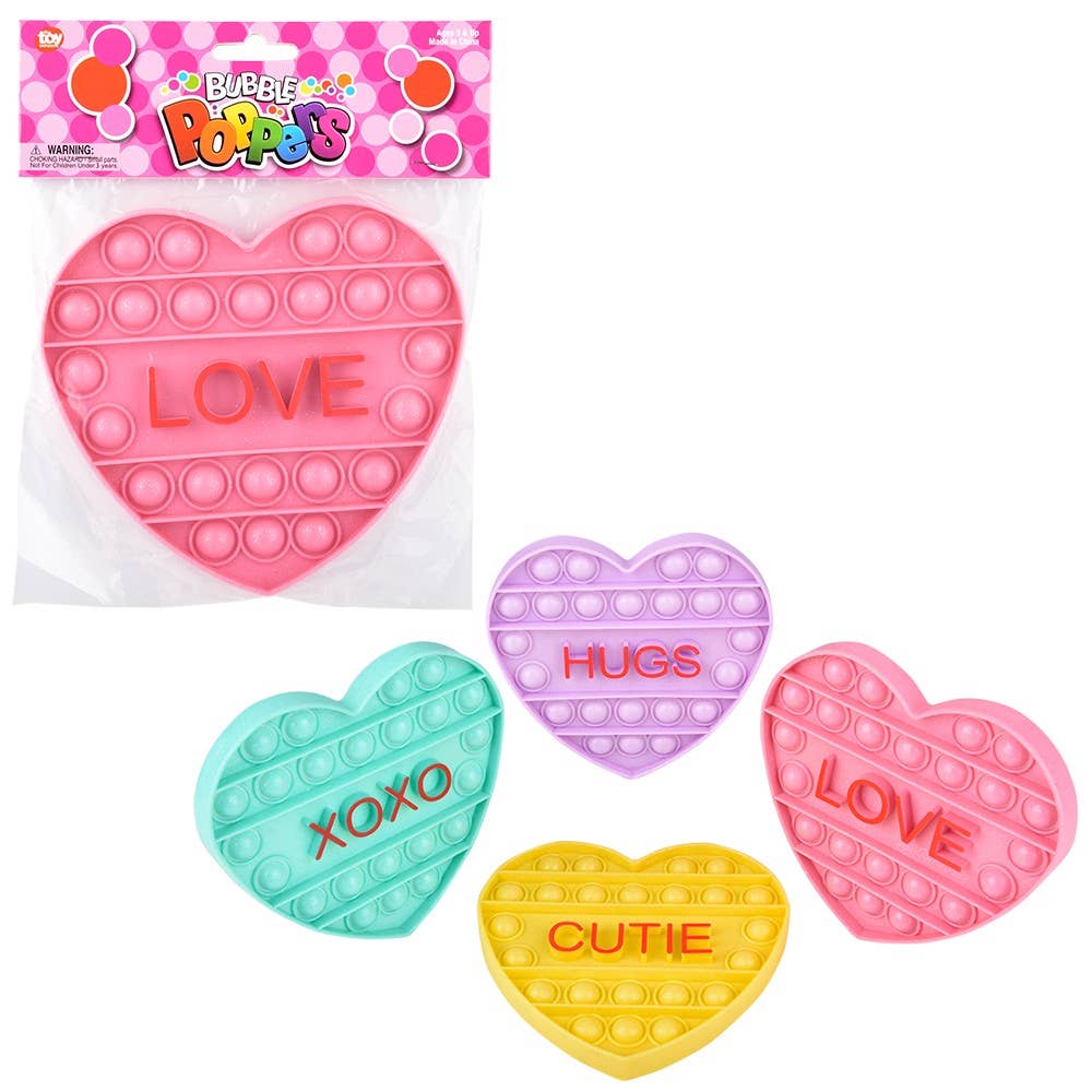 Popper Fidget Toy - Valentine's Day Glitter Heart