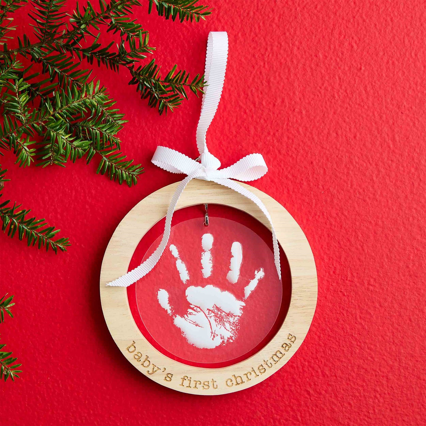 Acrylic Handprint Ornament - White