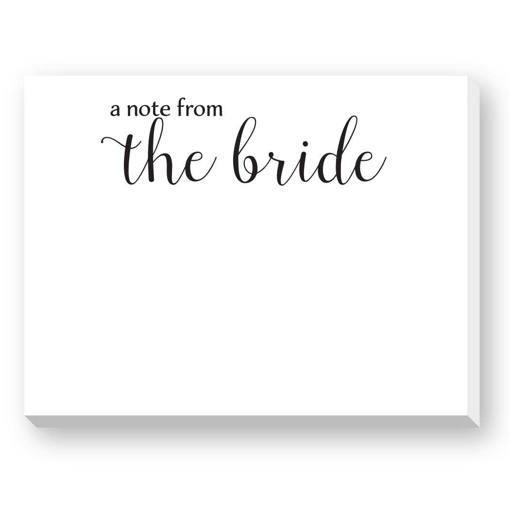 A Note From The Bride Dittie Notepad