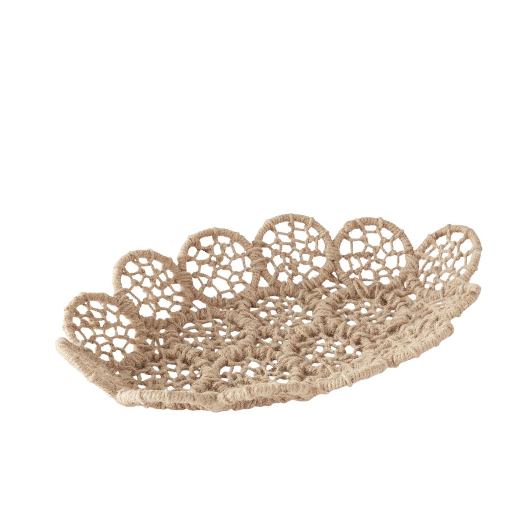 Iron Framed Jute Braided Nesting Tray