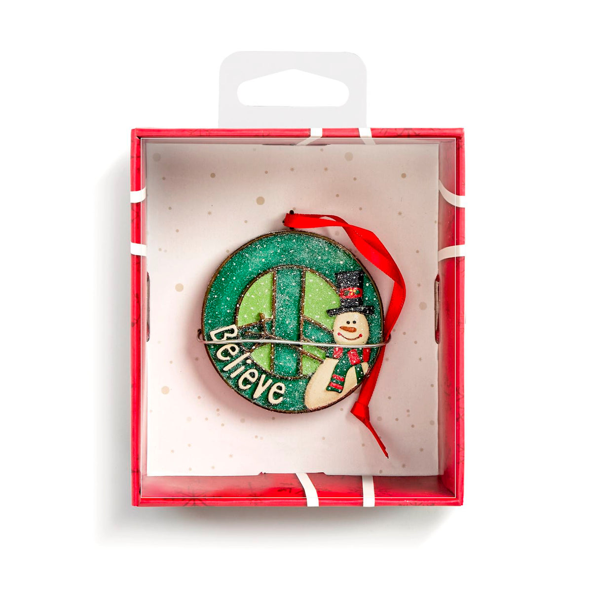 Believe Mini Resin Ornament Peace Sign