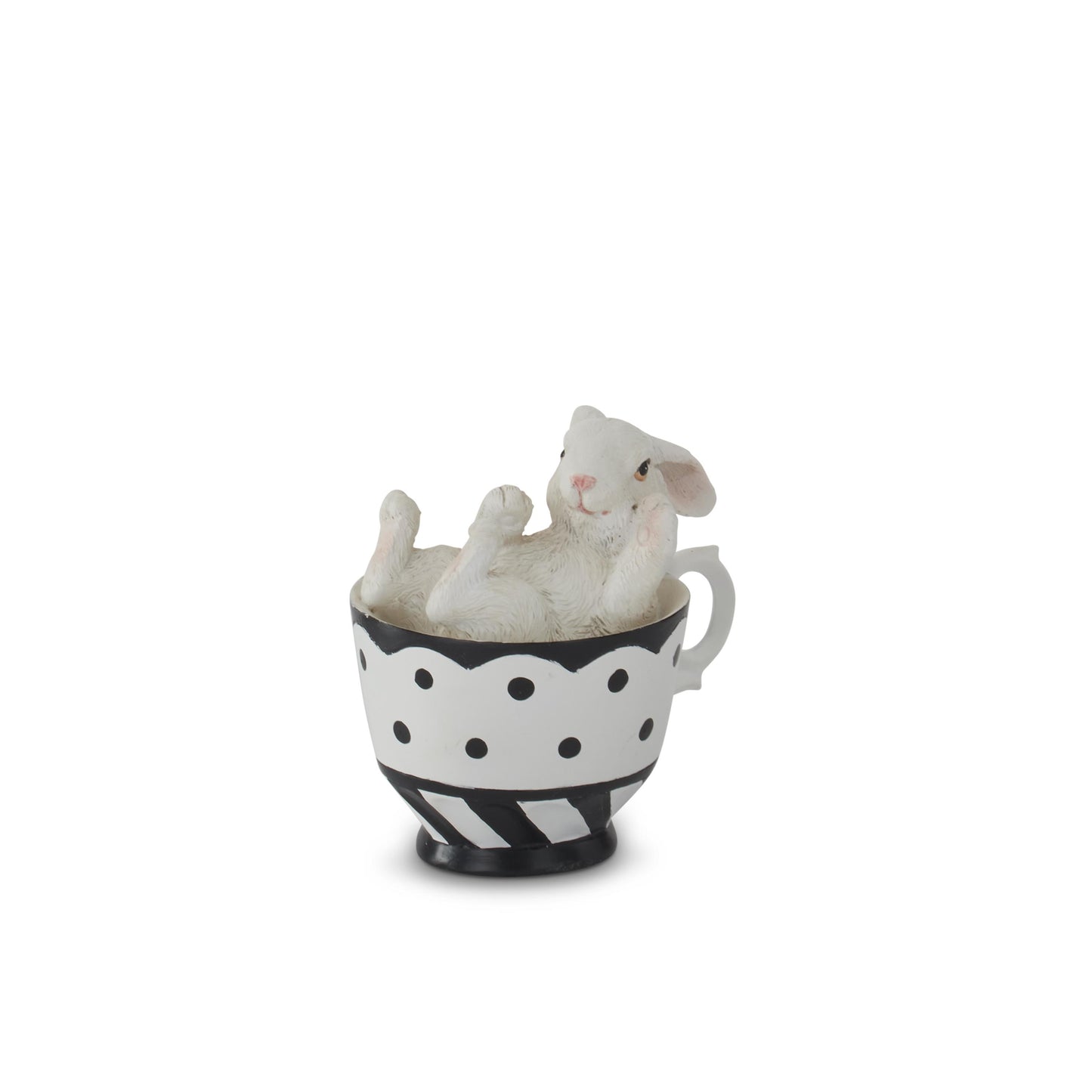Decorative Bunnies In Black & White Teacups