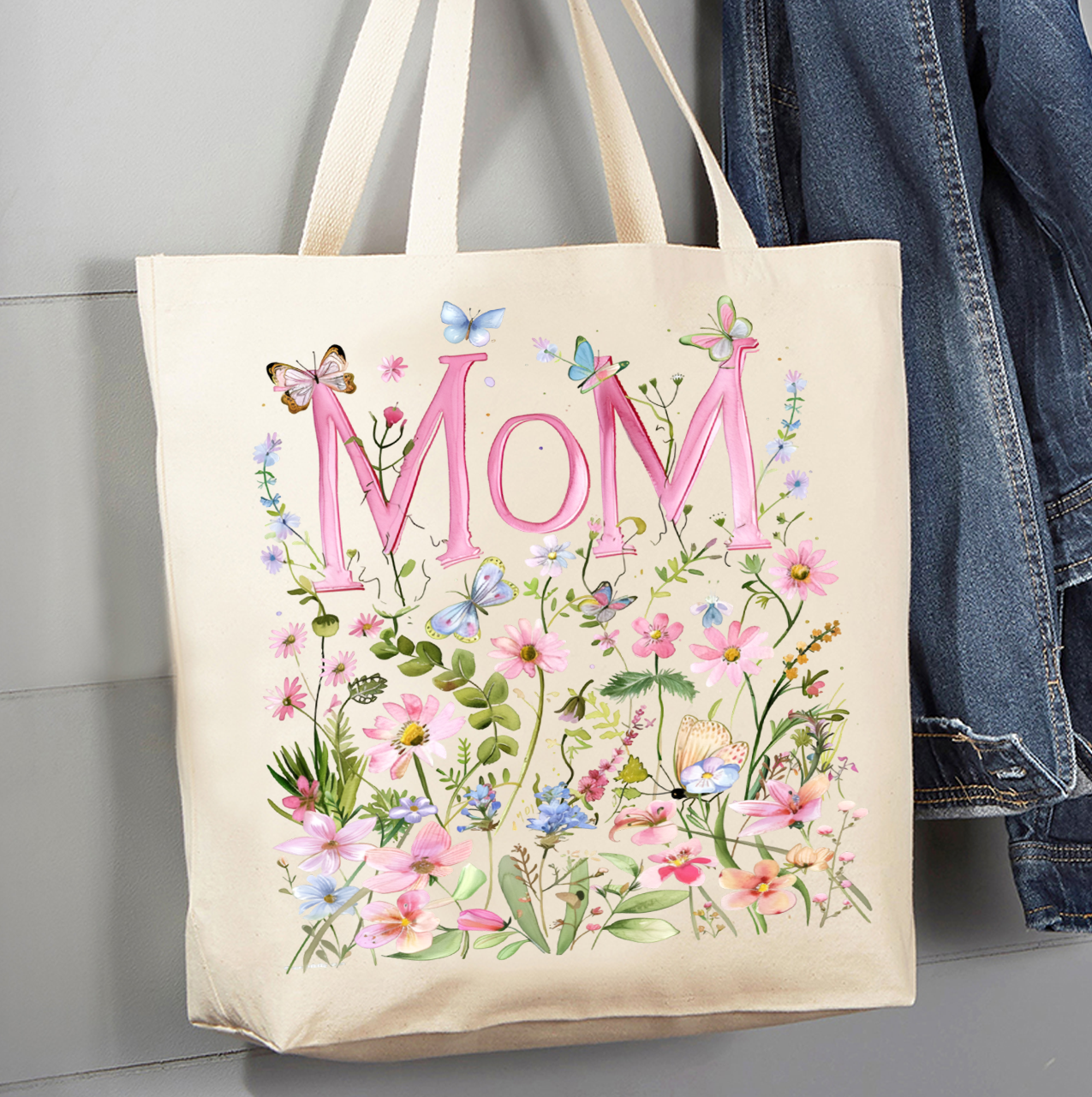 Wild Flowers Canvas Tote Bag - Mom