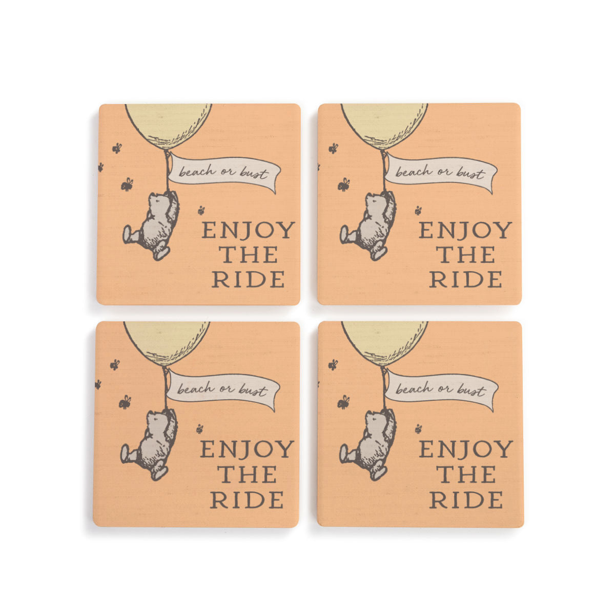 Winnie-the-Pooh Beach Or Bust Coasters