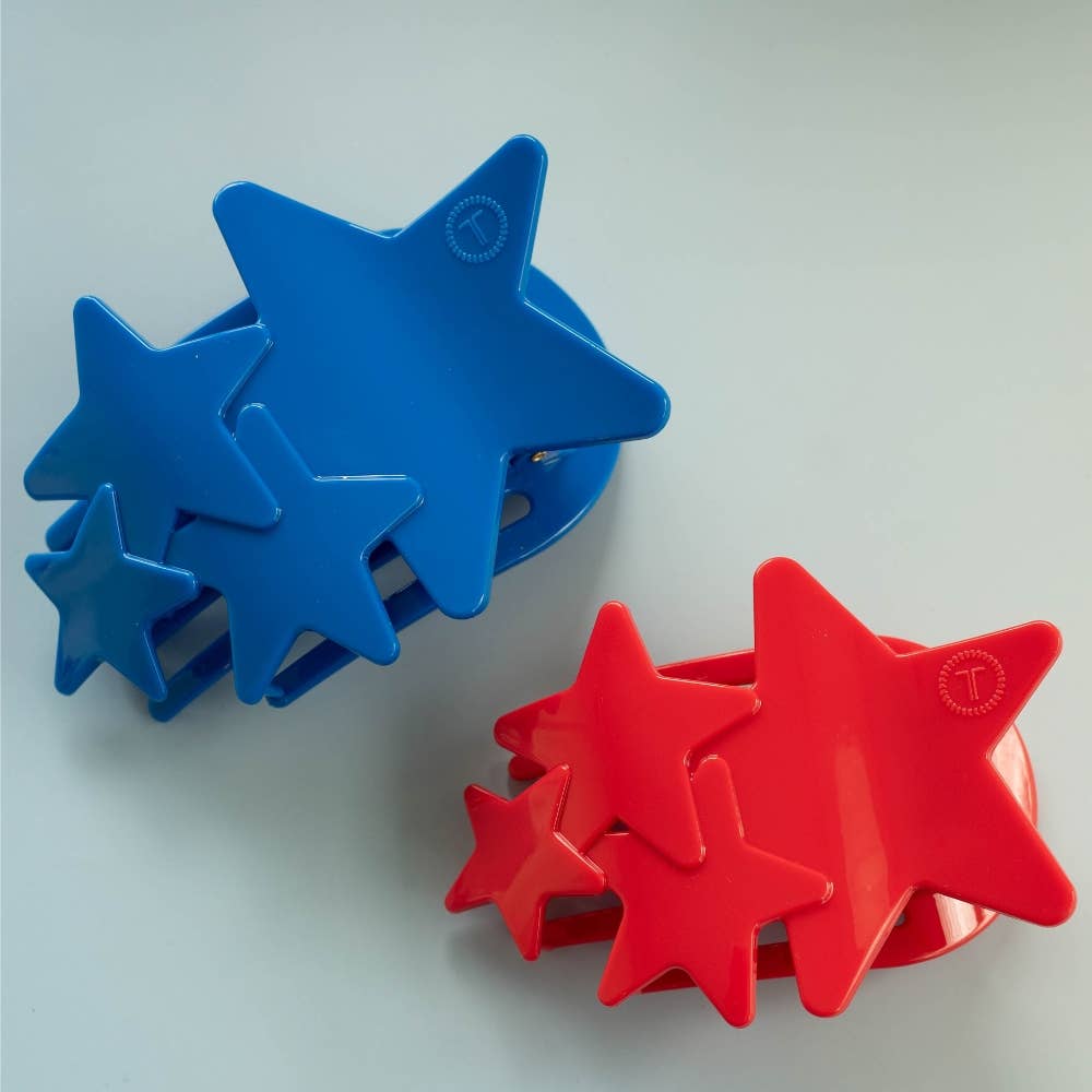 Shooting Star Flat Hair Clip - Blue