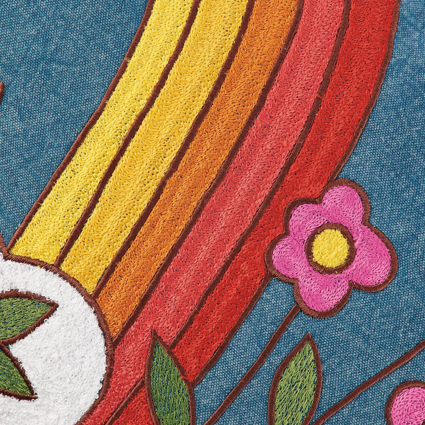 Rainbow & Flowers Pillow