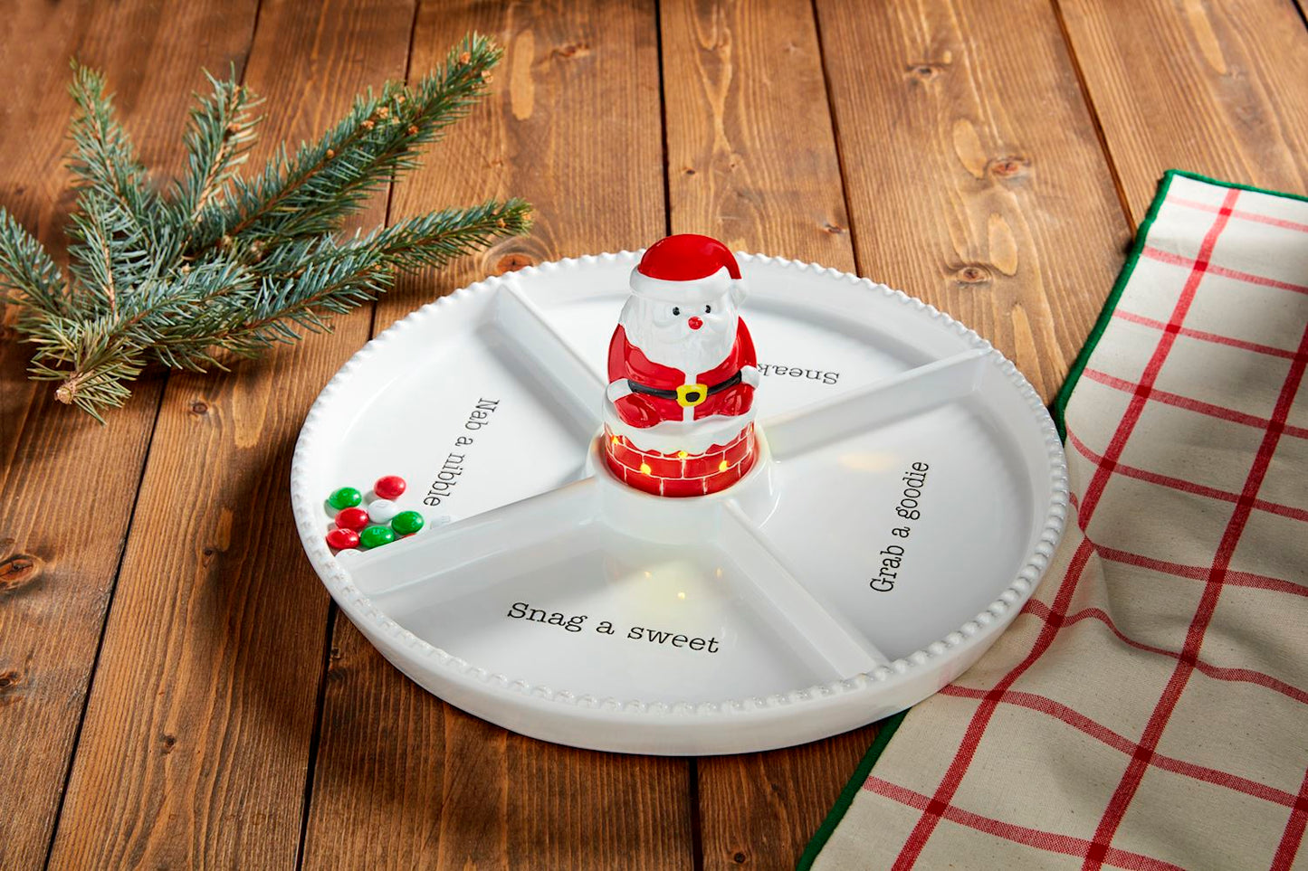 Light-Up Dish Sitter - Singing Santa