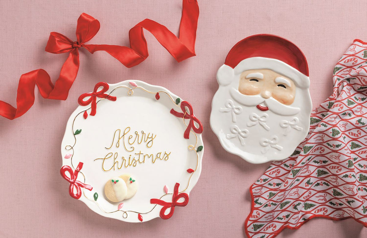 Santa Bow Platter Set
