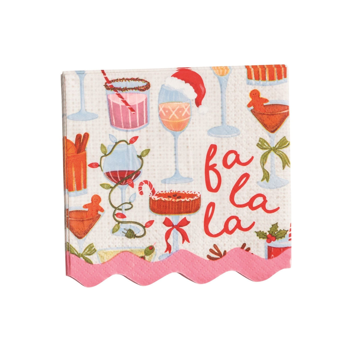Holiday Bar Napkin Set - Fa La La