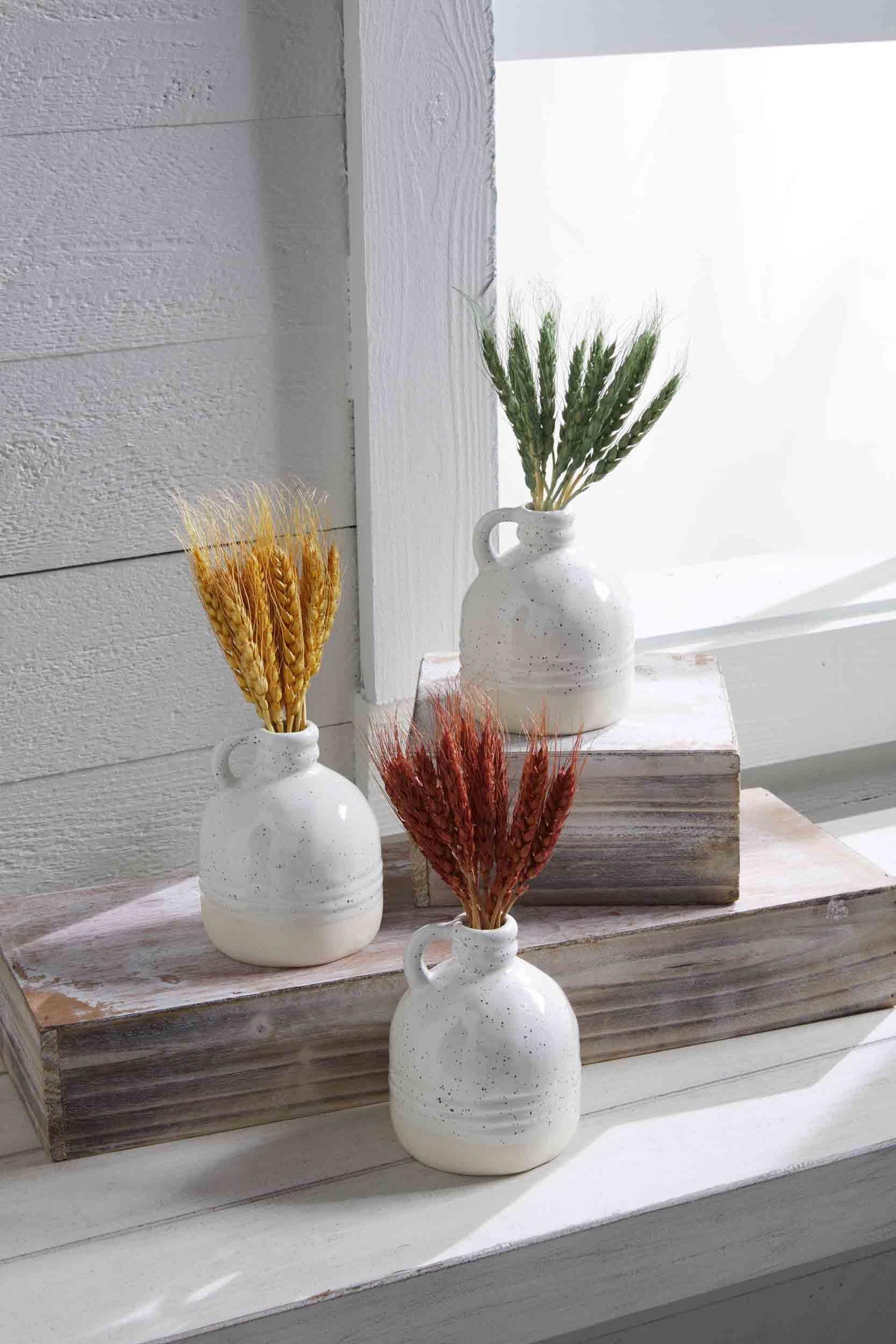 Wheat Bundle & Vase Set - Mustard