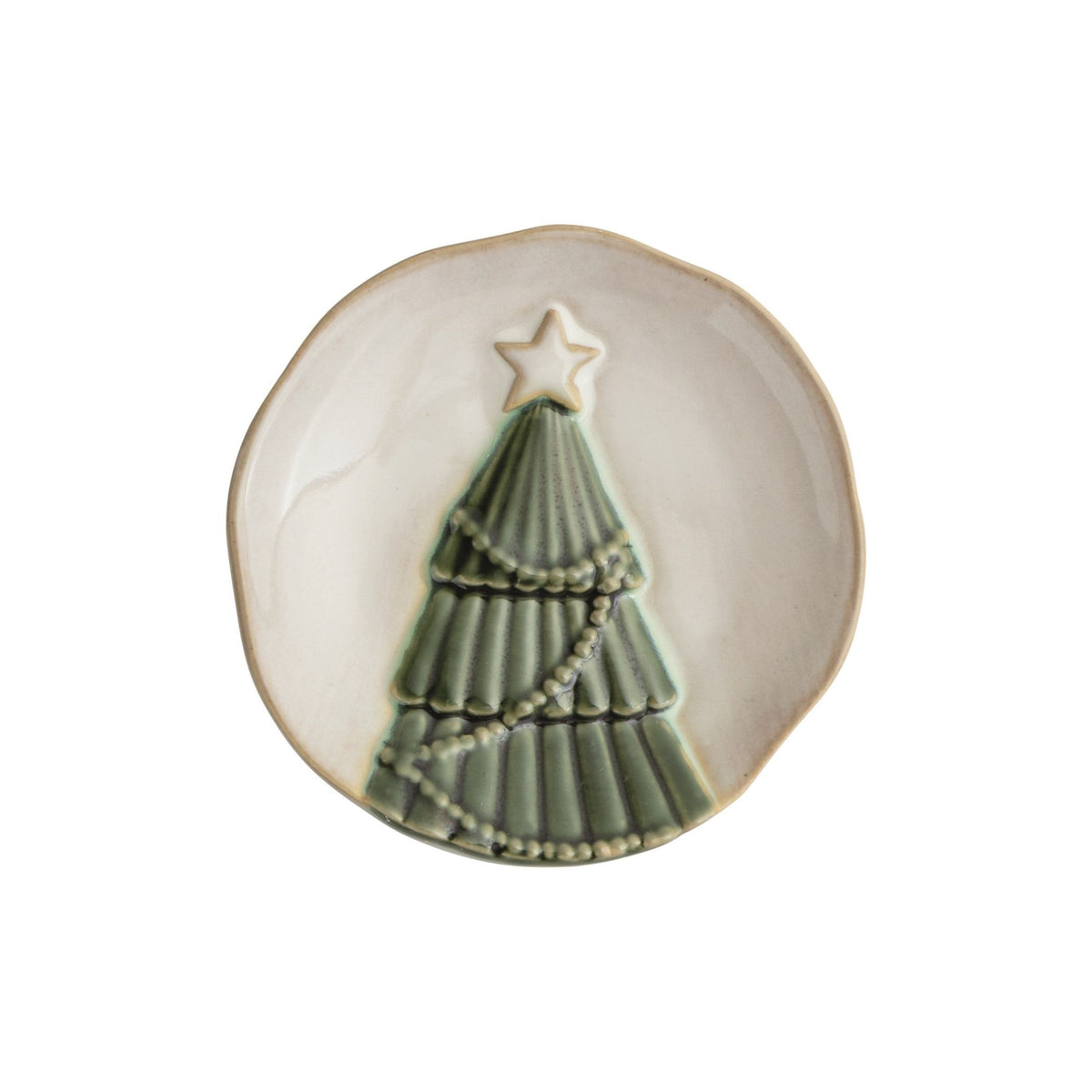 White Christmas Tidbit Plate - Tree