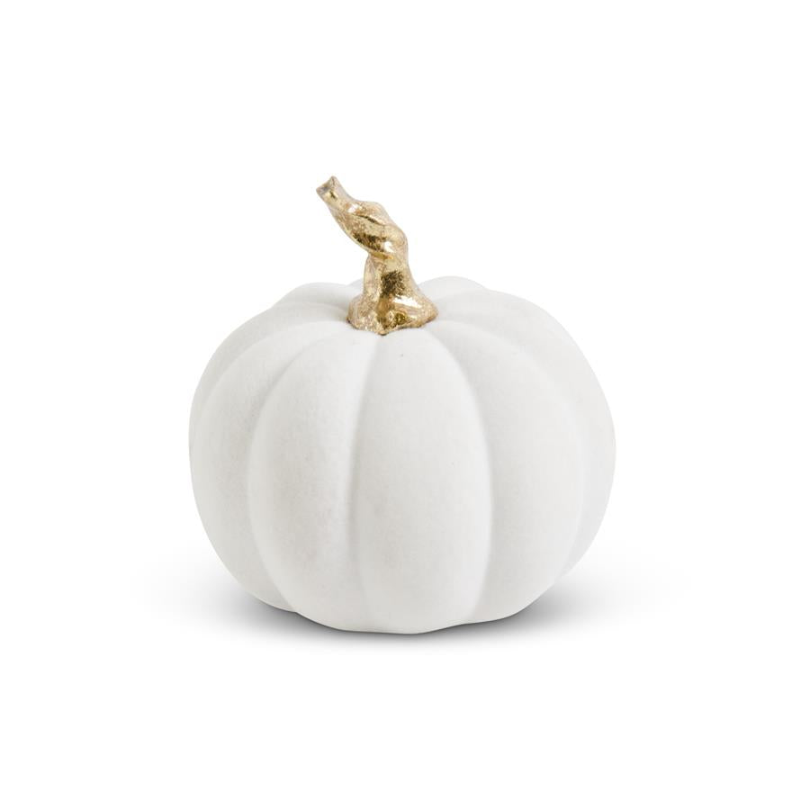 Velvet Pumpkin with Twisted Gold Stem