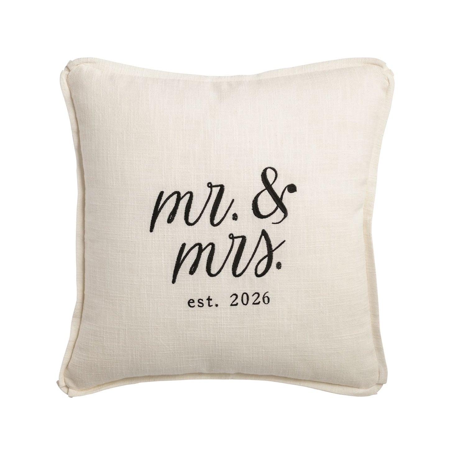 Square Mr & Mrs 2026 Pillow