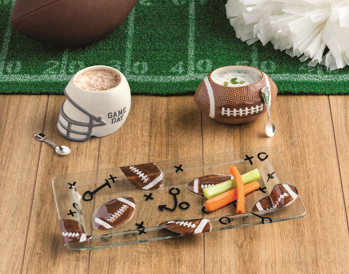 Football Helmet Dip Bowl Set