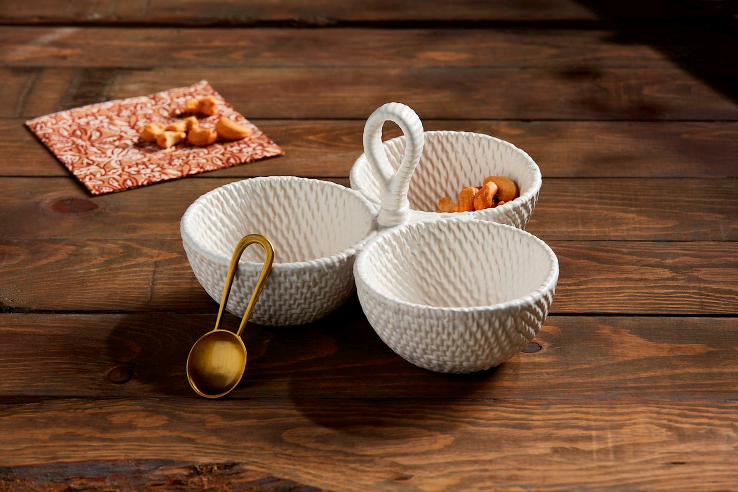 Woven Ceramic Triple Dip Set