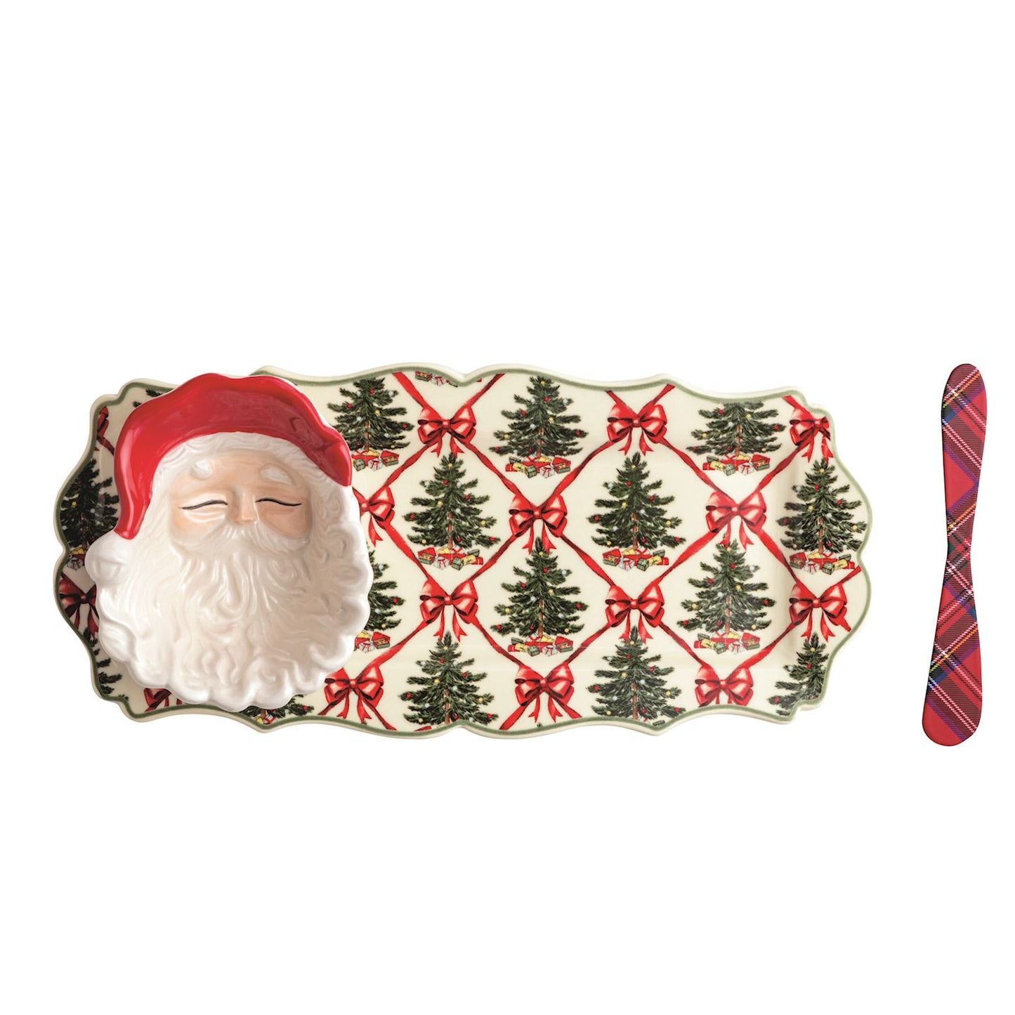 Christmas Tree Tray & Santa Tidbit Set