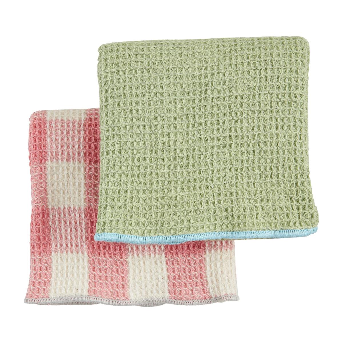 Colorful Waffle Towels - Green