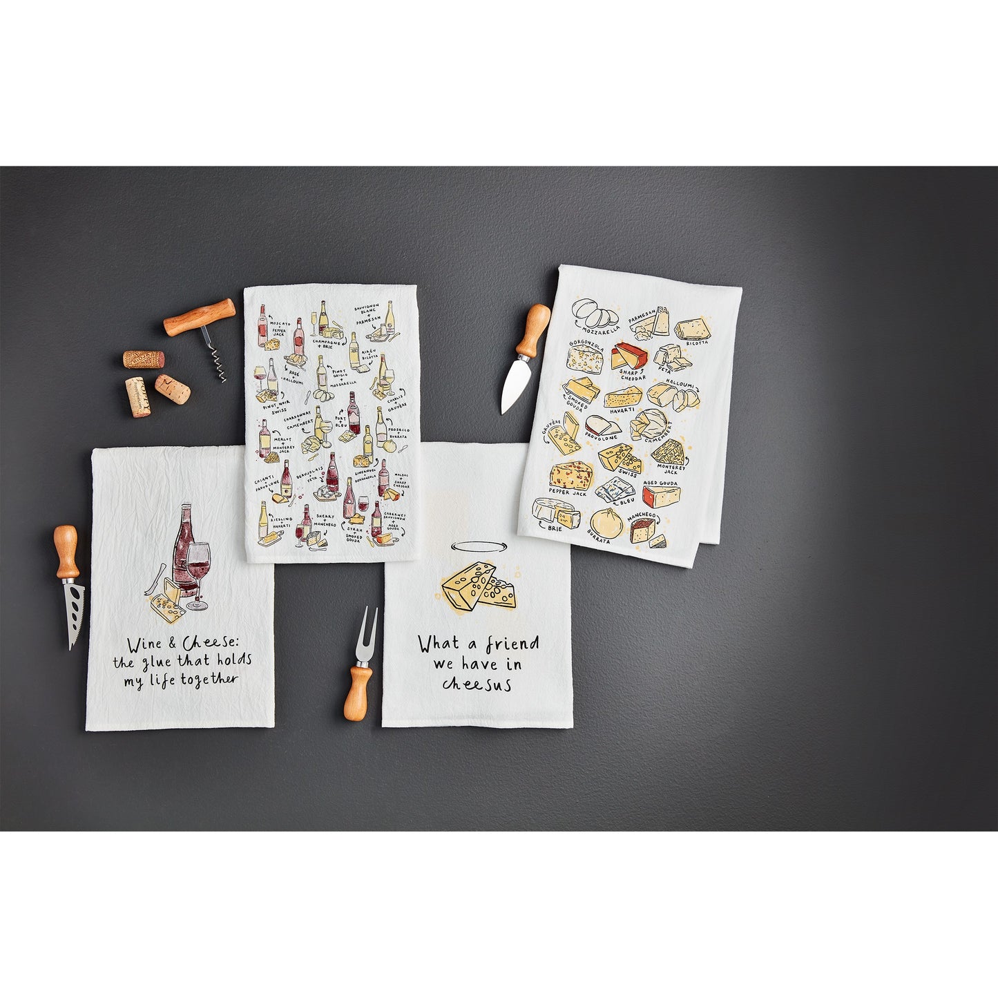 Cheese Fork & Towel Set - Cheesus