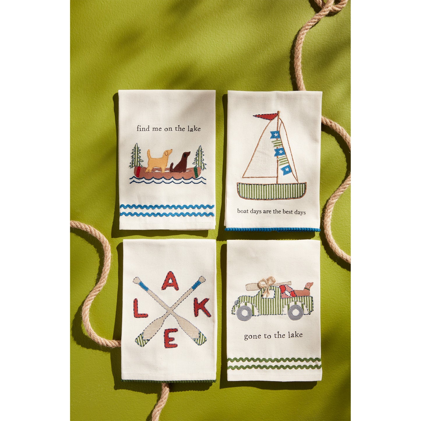 Lake Applique Towel - Lake Oars