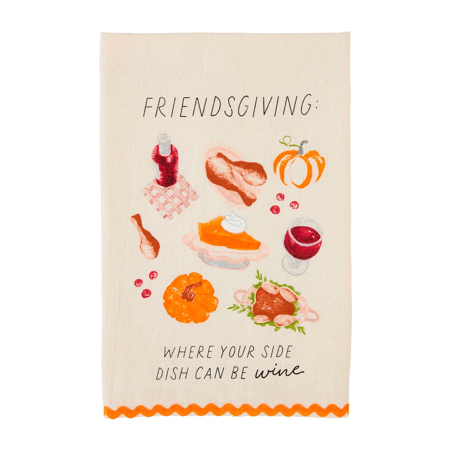 Waffle Trimmed Towel - Side Dish Wine