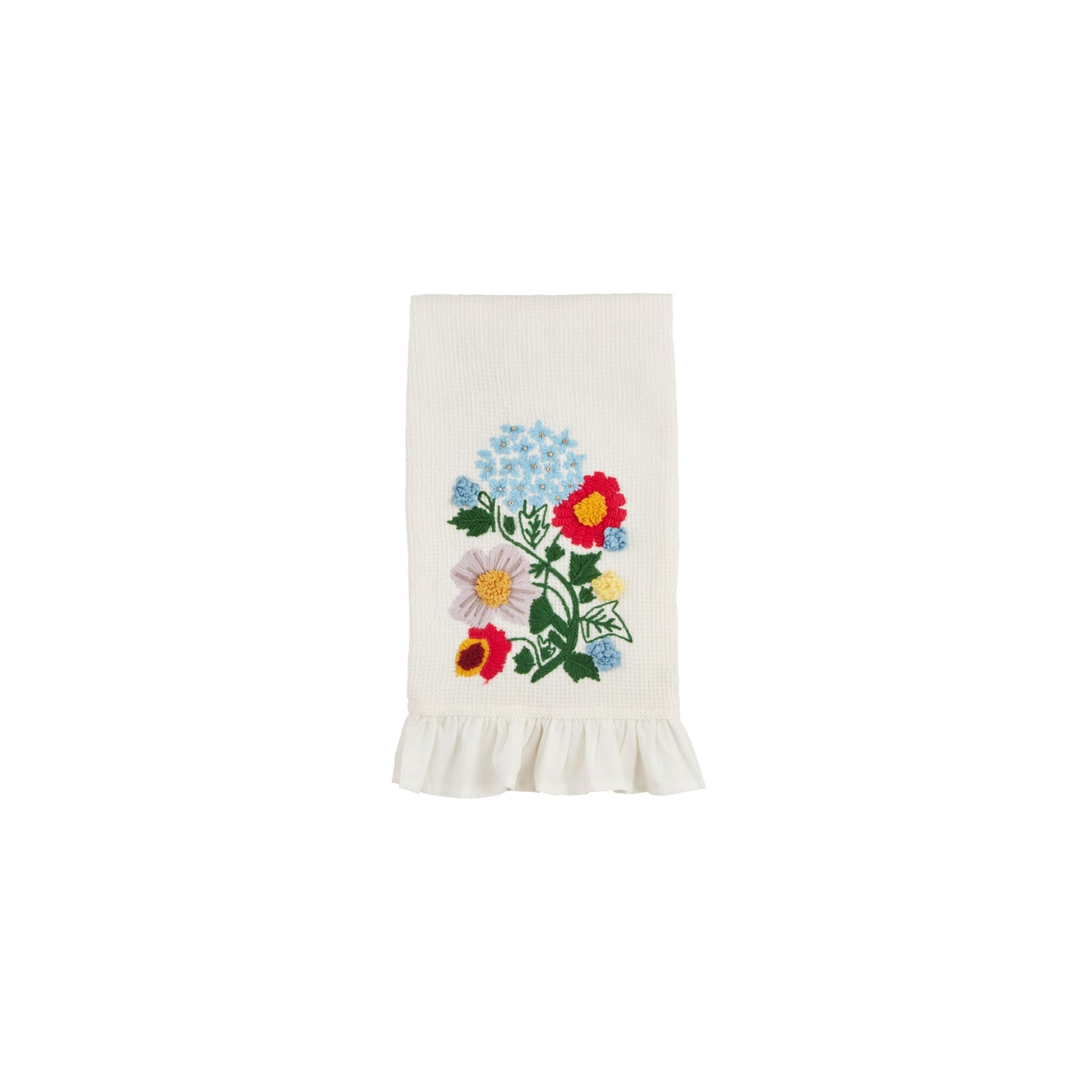 Flower Waffle Weave Towel - Bright Flowers