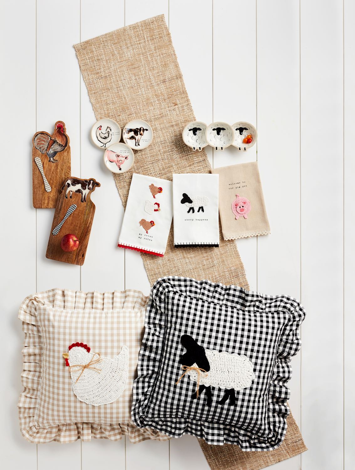 Enamel Wood Board Set - Rooster