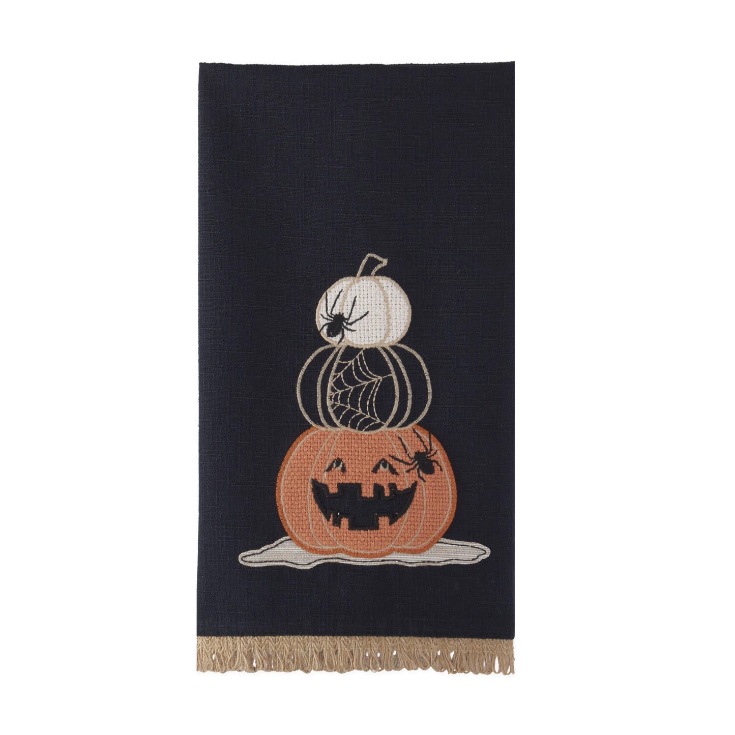 Halloween Jack-O-Lantern Stitched Hand Towel