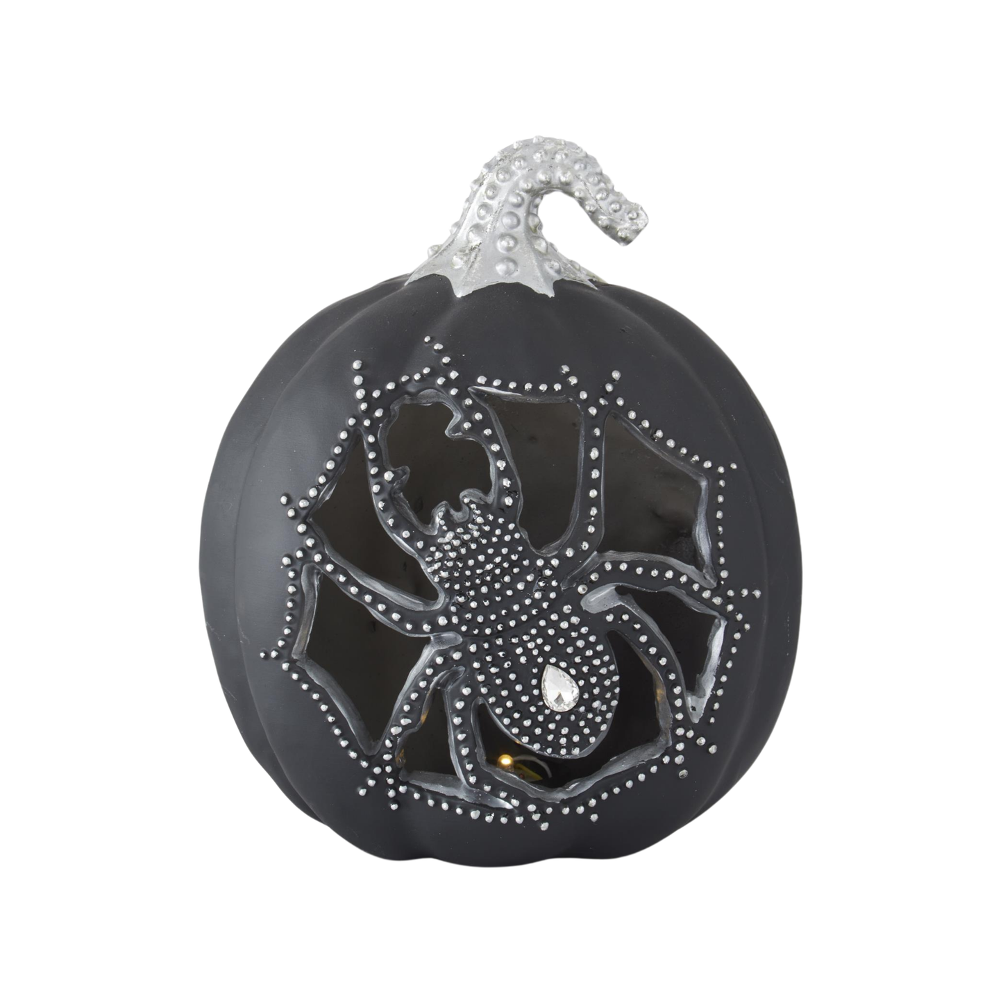 Black & Silver LED Spider Cutout Pumpkins