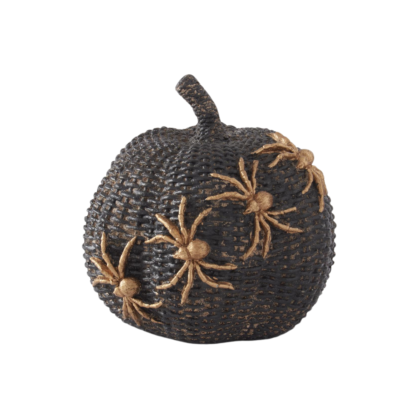 Black Woven Pumpkins with Gold Spiders