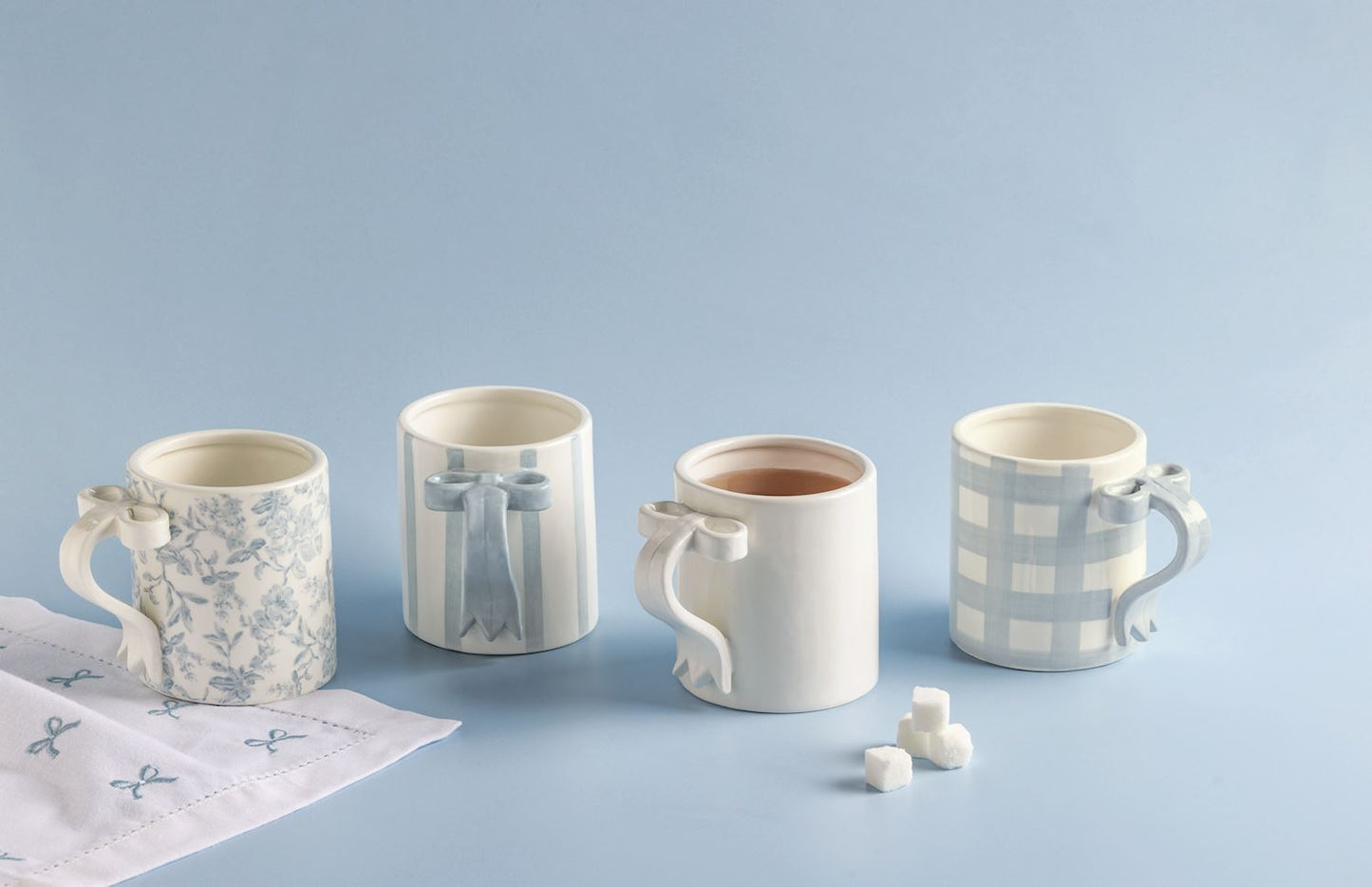 Gingham Bow Handle Mug