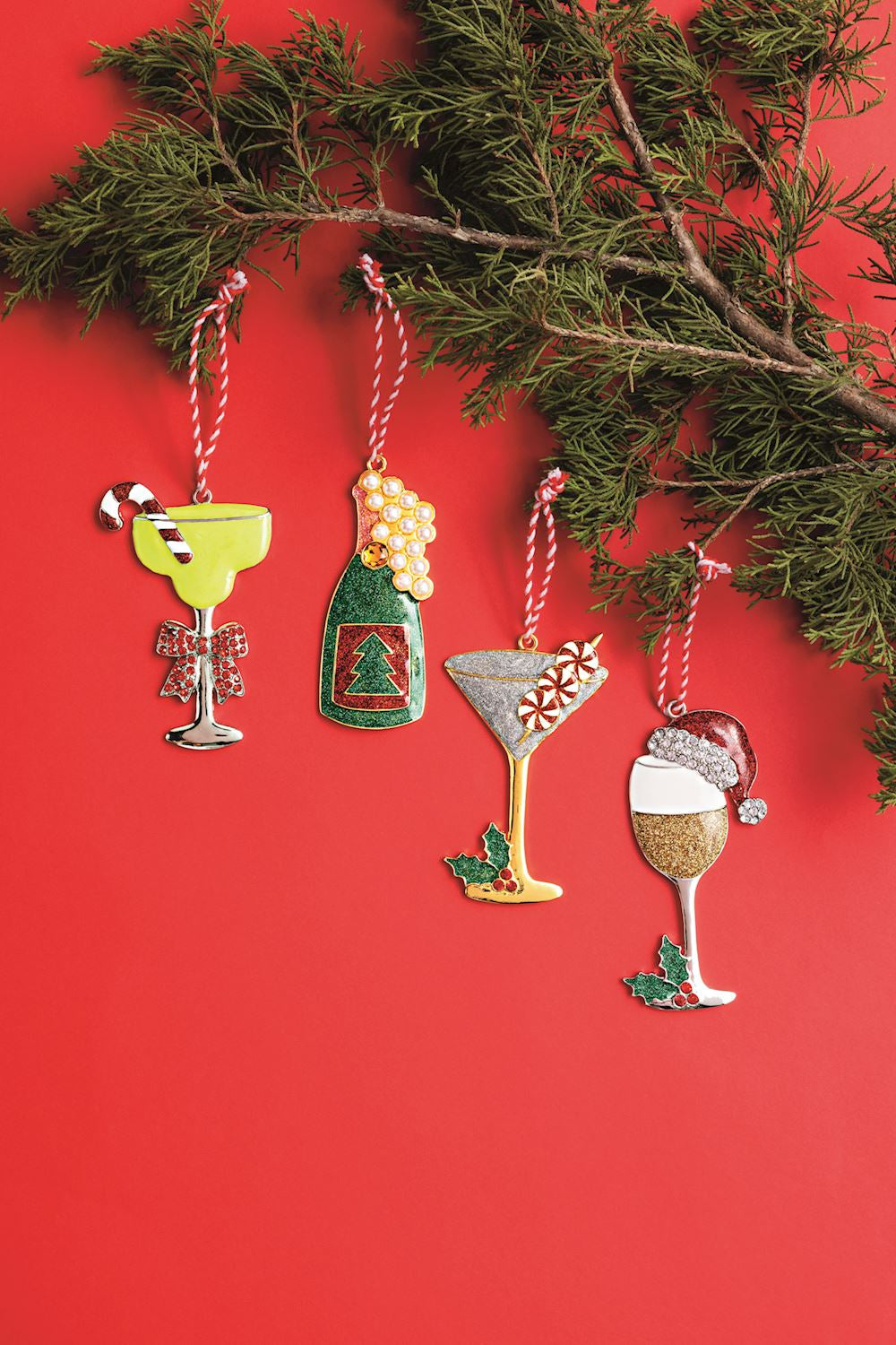 Champagne Bottle Enamel Ornament