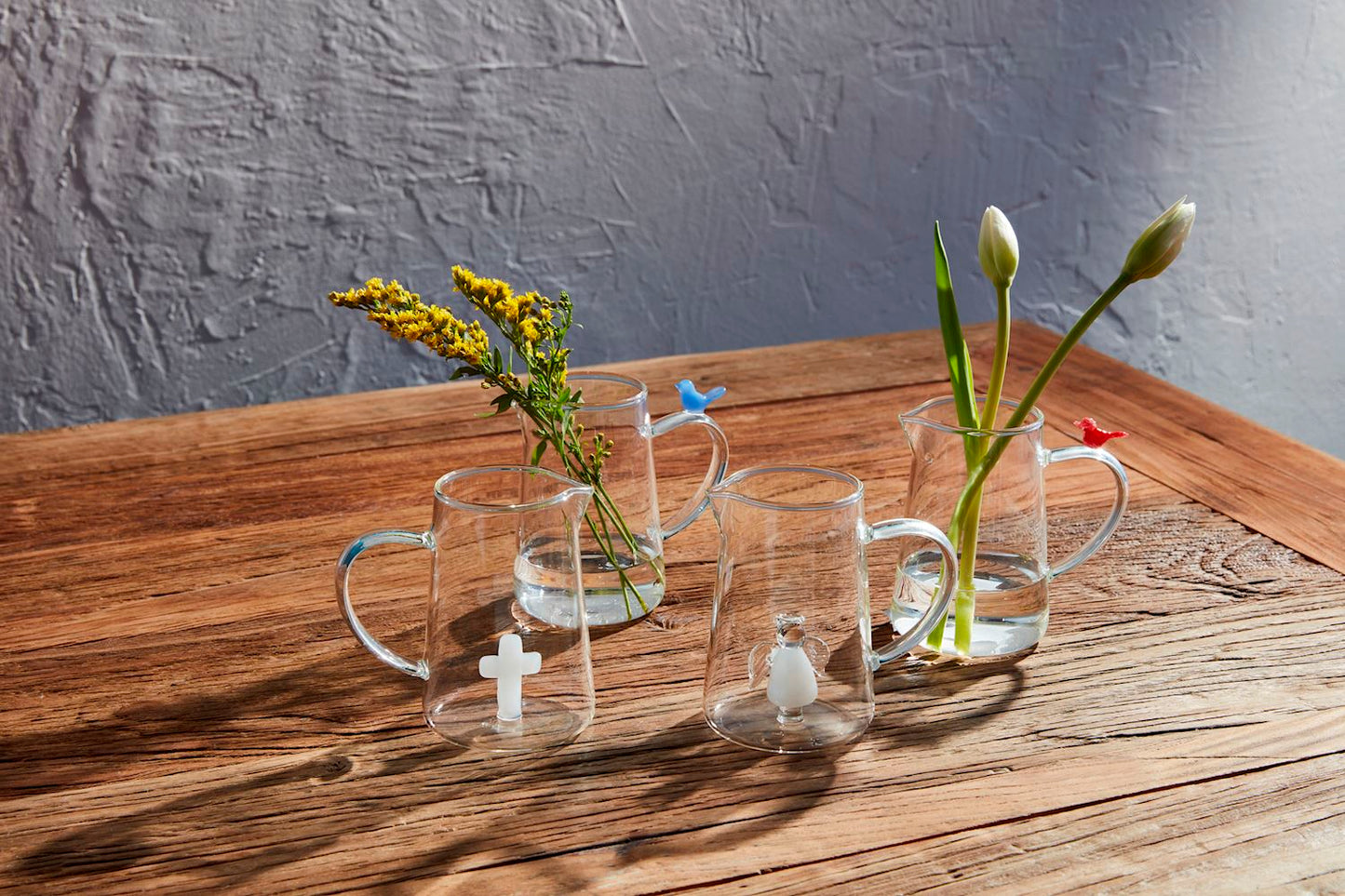 Blue Bird Glass Bud Vase