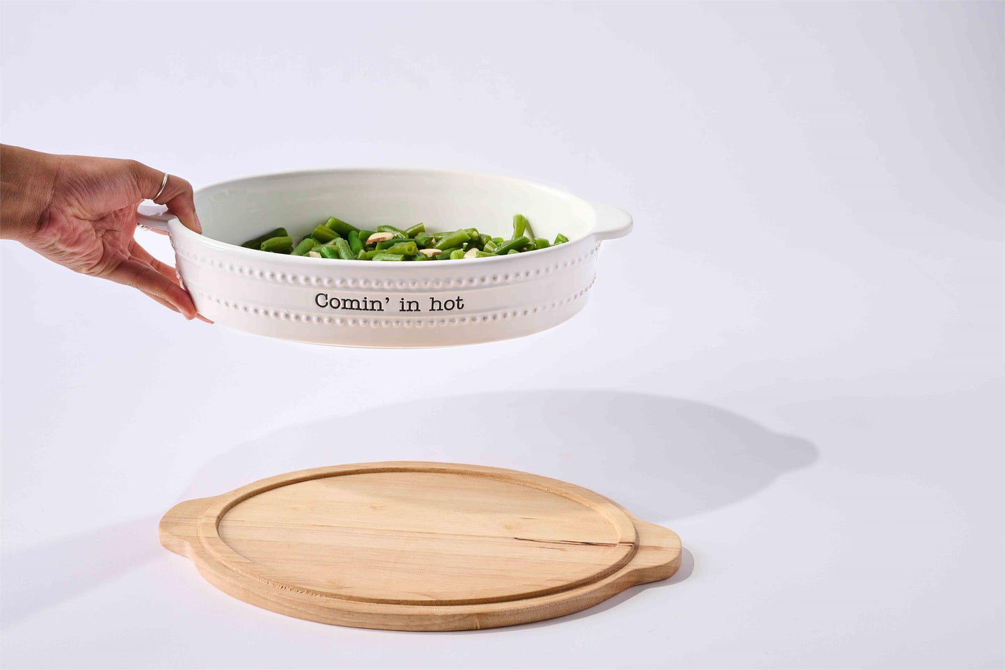 Hot Stuff Ceramic Baker & Trivet Set