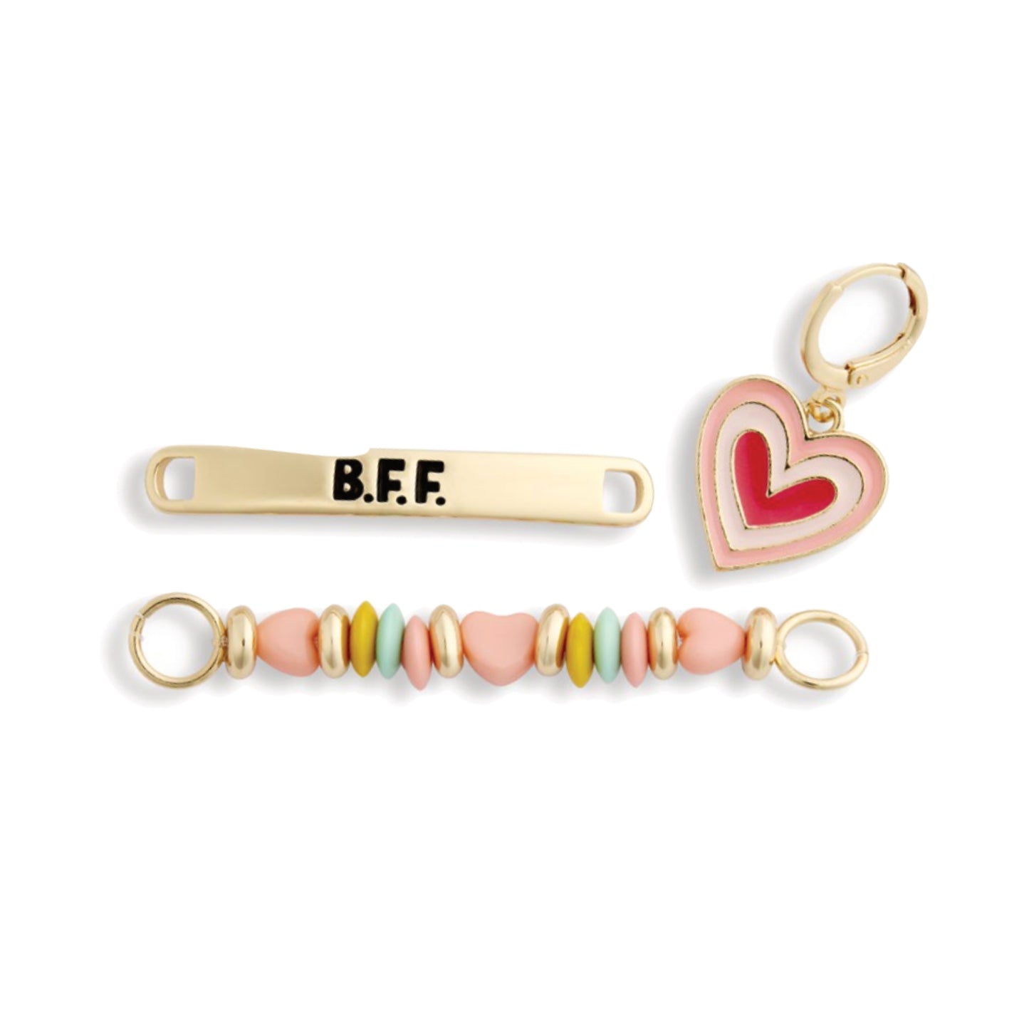 BFF Heart Shoe Charm Set