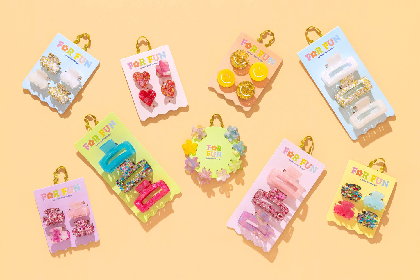 Pink Medium Claw Hair Clip Set