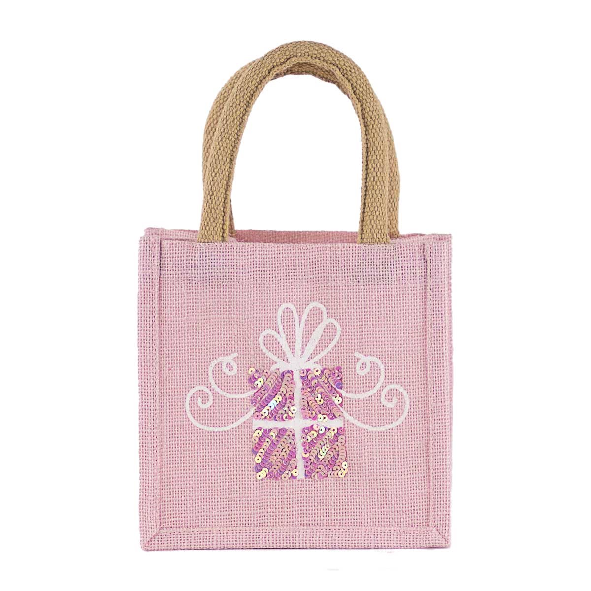 Jute Petite Gift Tote - Glitzy Present