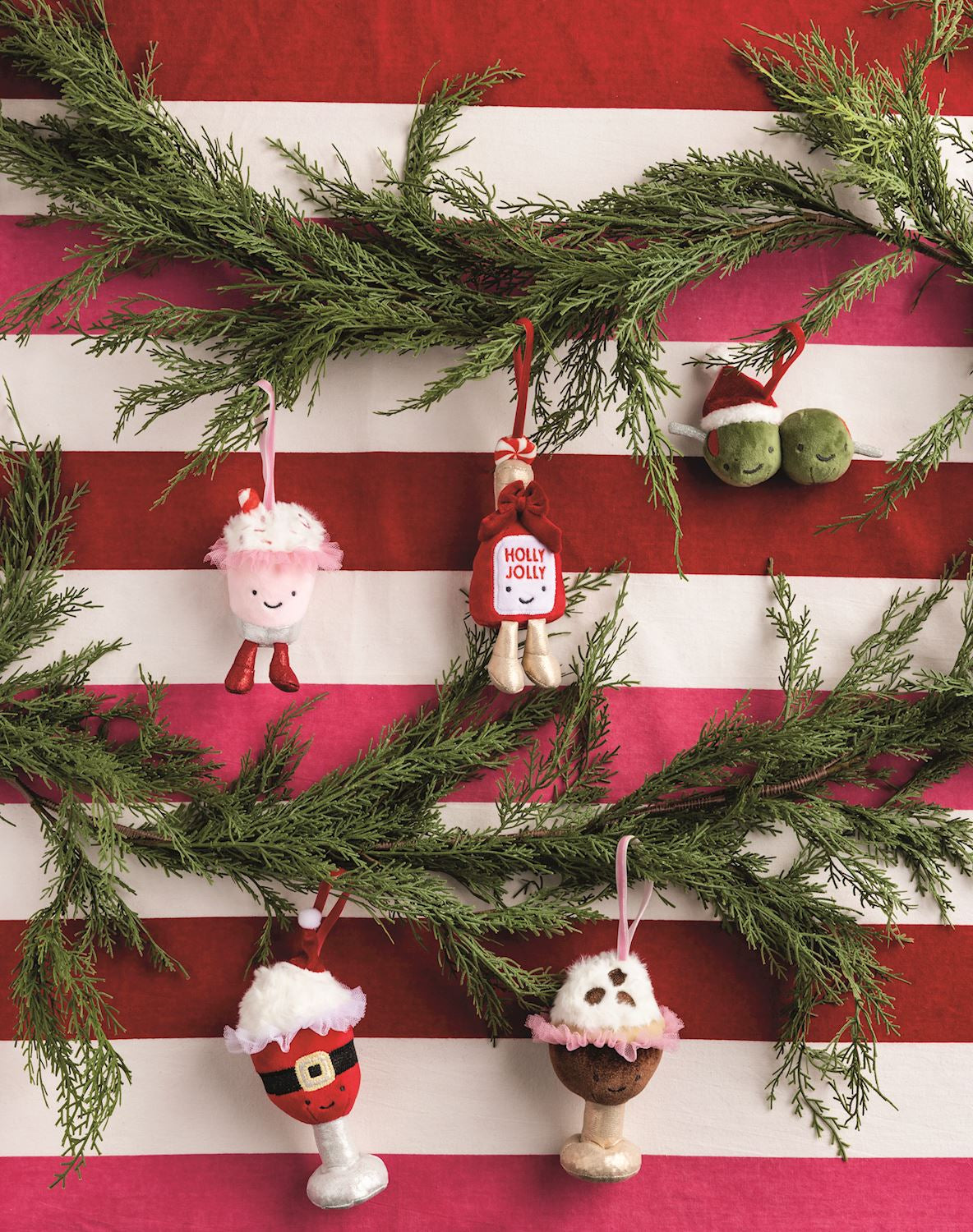 Cocktail Plush Ornament - Santa Wine