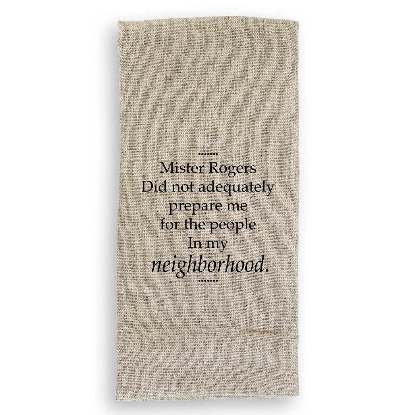 Printed Natural Guest Towel - Mister Rogers