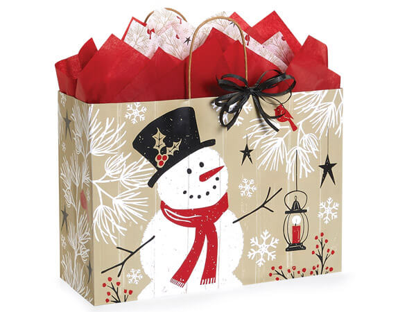 Rustic Berry Snowman Shopping Bag Vogue - Singles