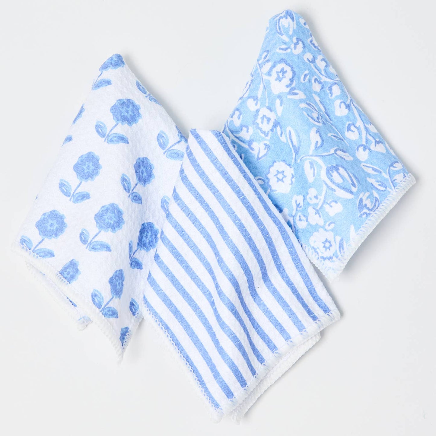 Quick Dry Dish Towel Set - Meadow Line Blue