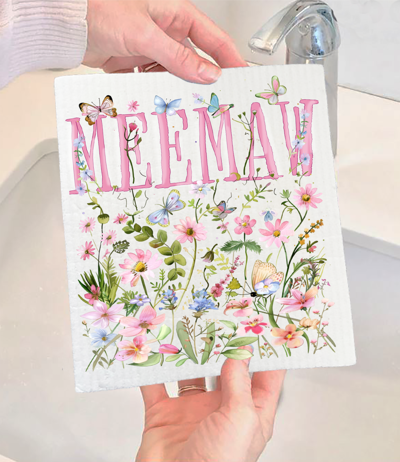 Wild Flowers Swedish Dishcloth - Meemaw