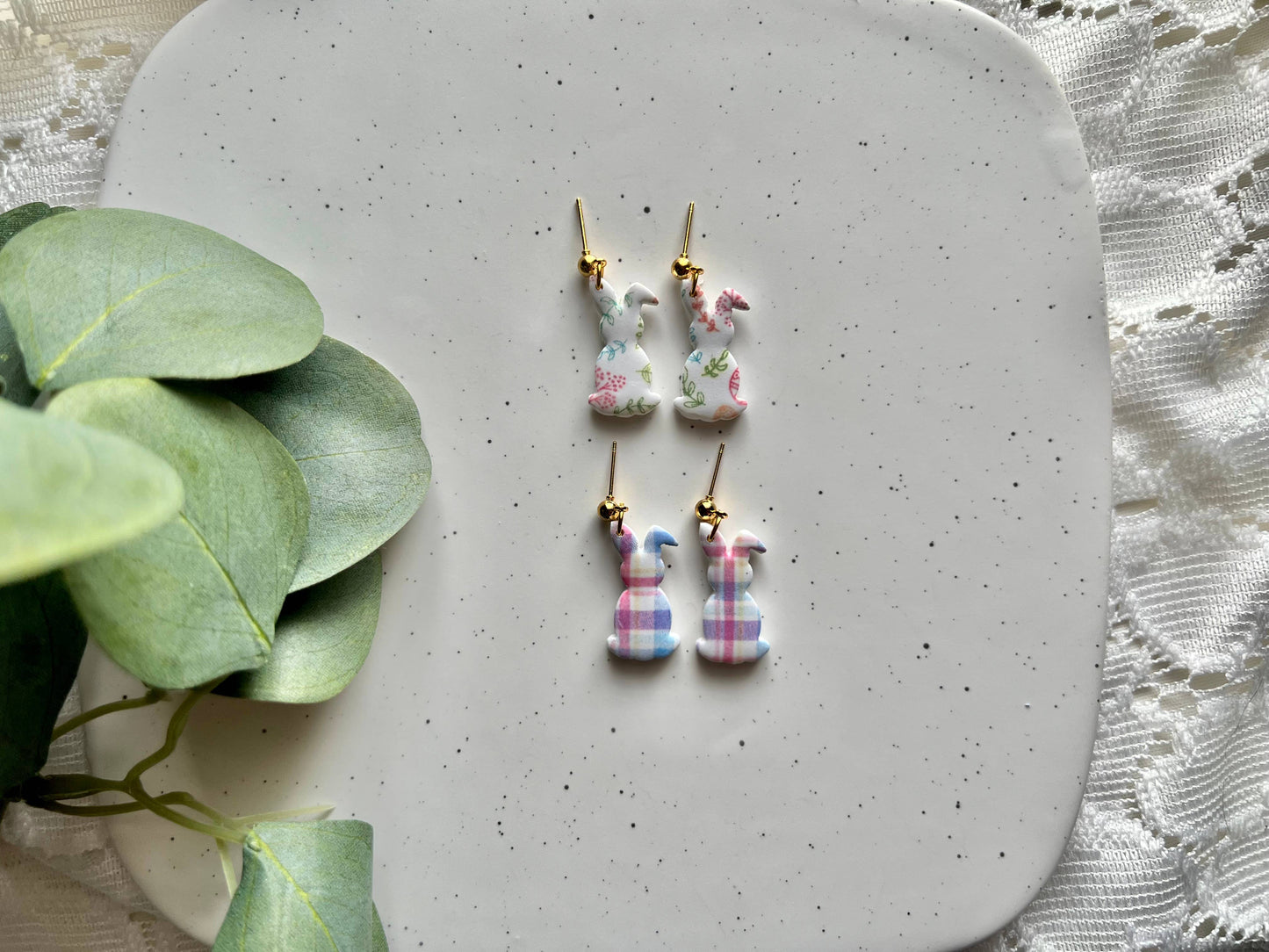 Easter Bunny Clay Earrings