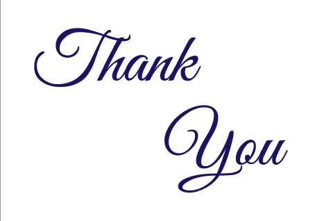 Purple Writing - Thank You Card