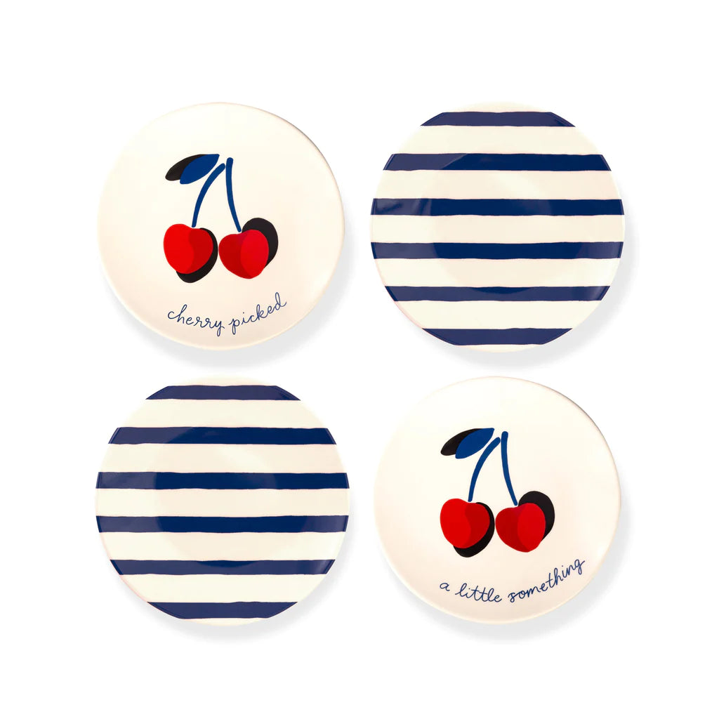 Tidbit Plate Set, Vintage Cherries